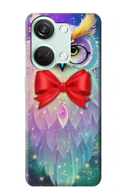 W3934 Fantasy Nerd Owl Hülle Schutzhülle Taschen und Leder Flip für OnePlus Nord 3