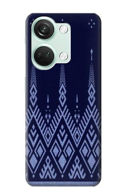 W3950 Textile Thai Blue Pattern Hülle Schutzhülle Taschen und Leder Flip für OnePlus Nord 3