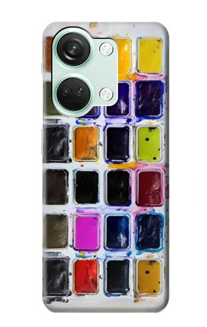 W3956 Watercolor Palette Box Graphic Hülle Schutzhülle Taschen und Leder Flip für OnePlus Nord 3