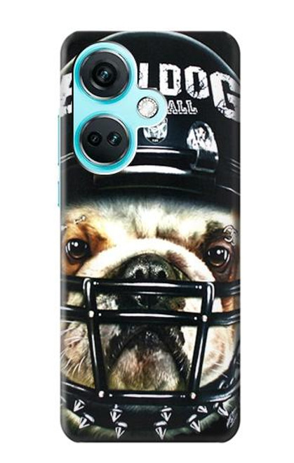 W0098 Bulldog American Football Hülle Schutzhülle Taschen und Leder Flip für OnePlus Nord CE3