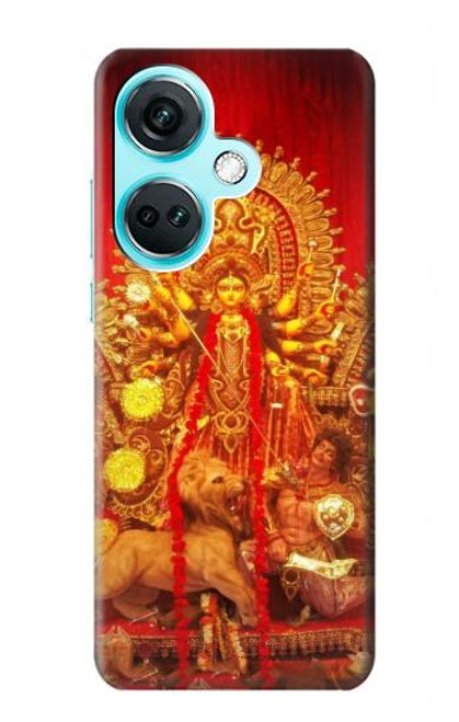 W1030 Hindu God Durga Puja Hülle Schutzhülle Taschen und Leder Flip für OnePlus Nord CE3