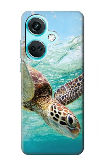 W1377 Ocean Sea Turtle Hülle Schutzhülle Taschen und Leder Flip für OnePlus Nord CE3