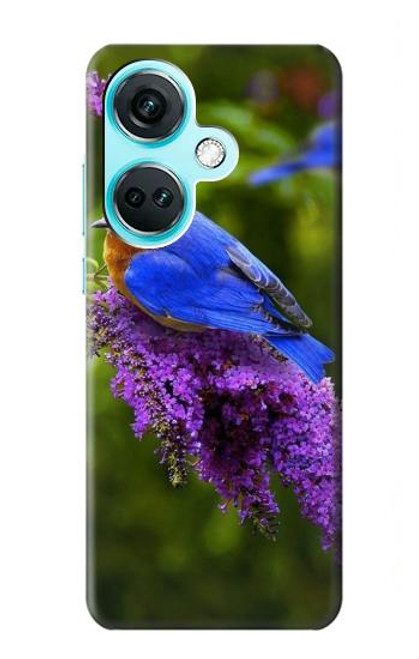 W1565 Bluebird of Happiness Blue Bird Hülle Schutzhülle Taschen und Leder Flip für OnePlus Nord CE3