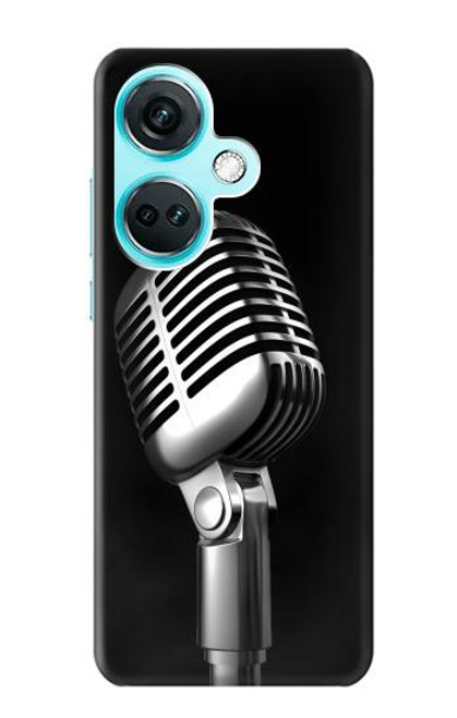 W1672 Retro Microphone Jazz Music Hülle Schutzhülle Taschen und Leder Flip für OnePlus Nord CE3
