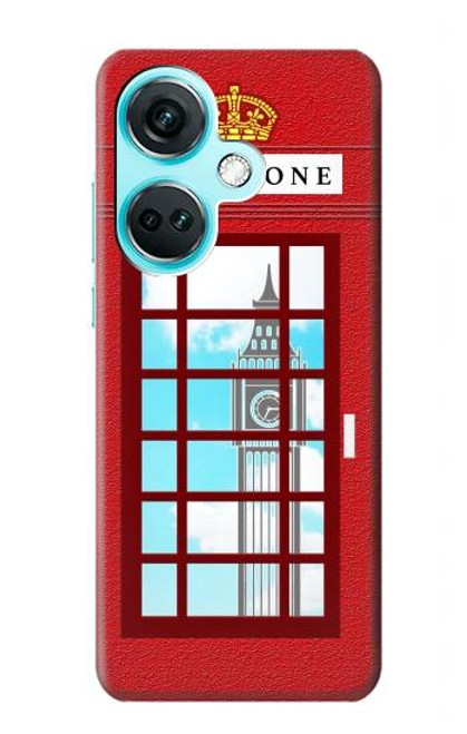 W2059 England British Telephone Box Minimalist Hülle Schutzhülle Taschen und Leder Flip für OnePlus Nord CE3