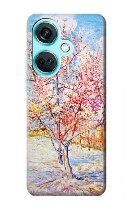 W2450 Van Gogh Peach Tree Blossom Hülle Schutzhülle Taschen und Leder Flip für OnePlus Nord CE3