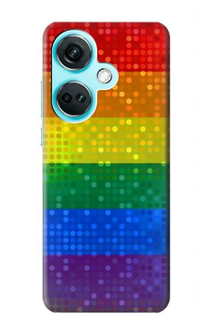 W2683 Rainbow LGBT Pride Flag Hülle Schutzhülle Taschen und Leder Flip für OnePlus Nord CE3