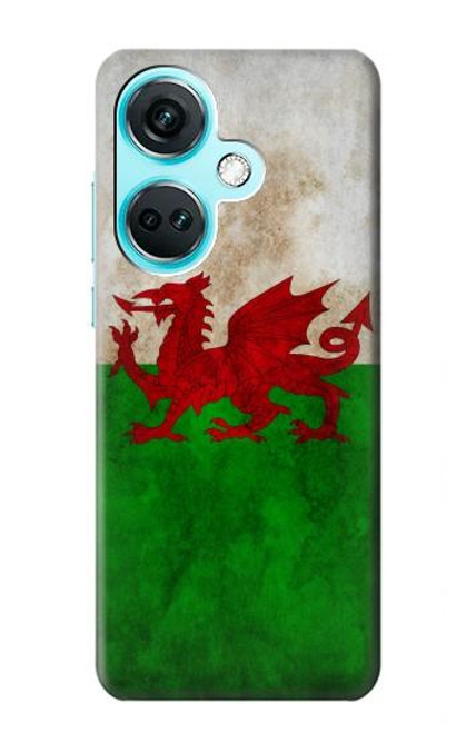 W2976 Wales Football Soccer Flag Hülle Schutzhülle Taschen und Leder Flip für OnePlus Nord CE3