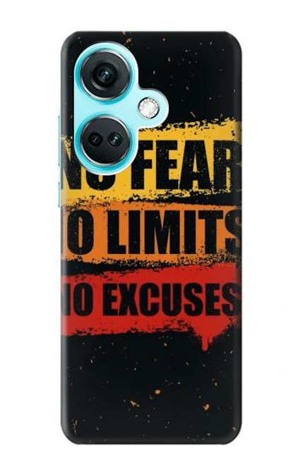 W3492 No Fear Limits Excuses Hülle Schutzhülle Taschen und Leder Flip für OnePlus Nord CE3