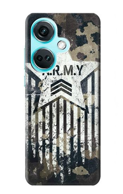 W3666 Army Camo Camouflage Hülle Schutzhülle Taschen und Leder Flip für OnePlus Nord CE3