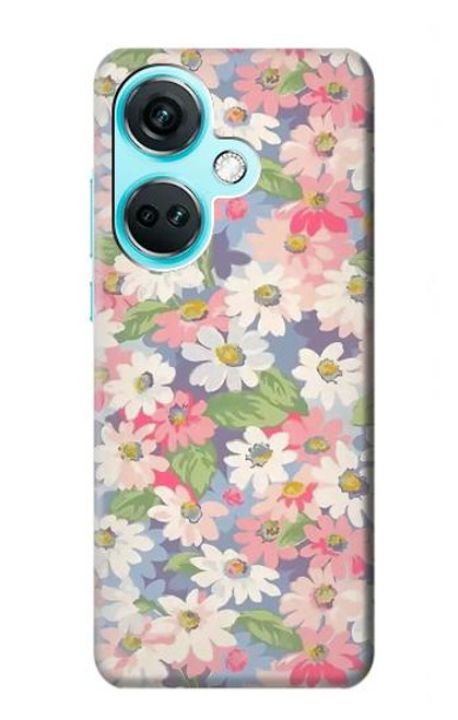 W3688 Floral Flower Art Pattern Hülle Schutzhülle Taschen und Leder Flip für OnePlus Nord CE3