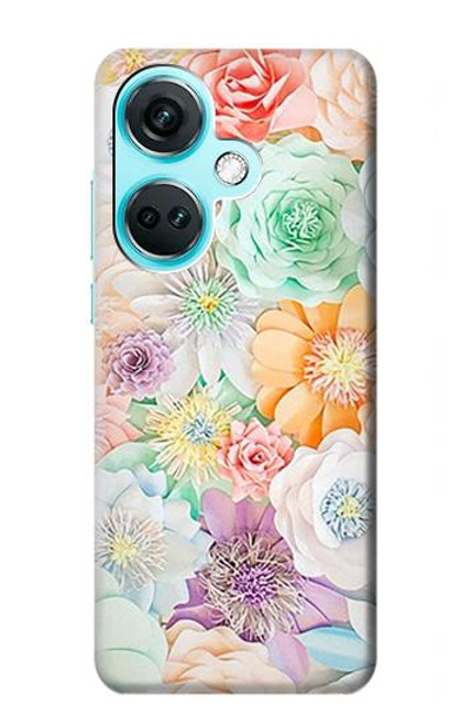 W3705 Pastel Floral Flower Hülle Schutzhülle Taschen und Leder Flip für OnePlus Nord CE3