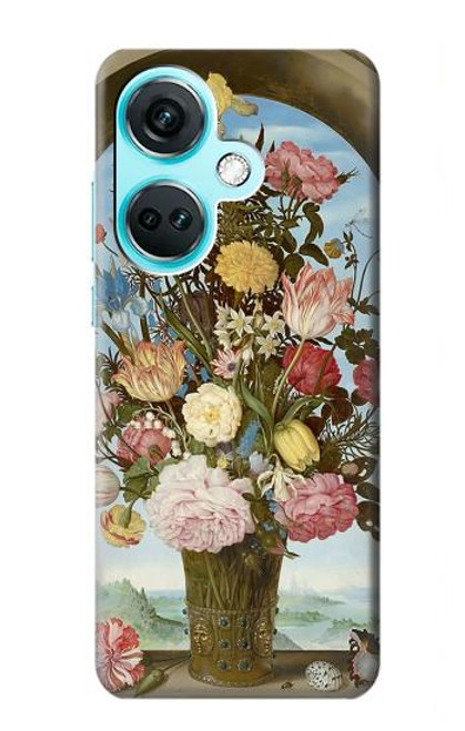 W3749 Vase of Flowers Hülle Schutzhülle Taschen und Leder Flip für OnePlus Nord CE3