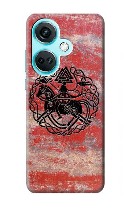 W3831 Viking Norse Ancient Symbol Hülle Schutzhülle Taschen und Leder Flip für OnePlus Nord CE3