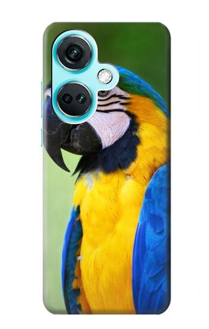 W3888 Macaw Face Bird Hülle Schutzhülle Taschen und Leder Flip für OnePlus Nord CE3