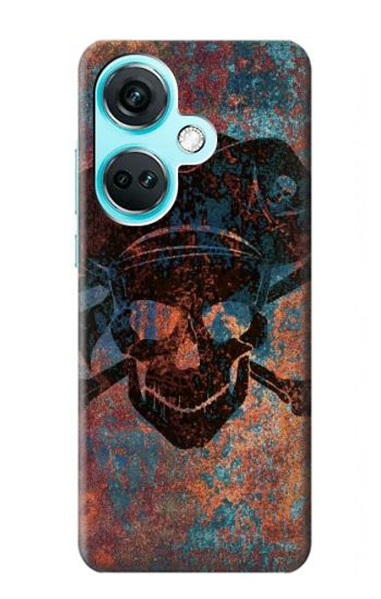 W3895 Pirate Skull Metal Hülle Schutzhülle Taschen und Leder Flip für OnePlus Nord CE3