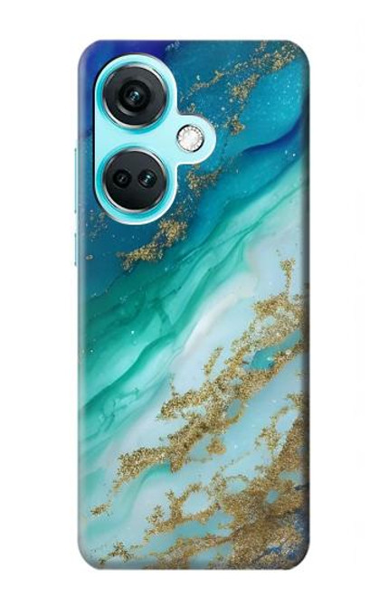 W3920 Abstract Ocean Blue Color Mixed Emerald Hülle Schutzhülle Taschen und Leder Flip für OnePlus Nord CE3