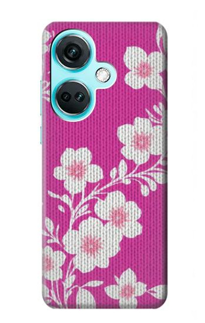 W3924 Cherry Blossom Pink Background Hülle Schutzhülle Taschen und Leder Flip für OnePlus Nord CE3