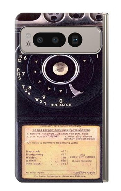 W0086 Payphone Vintage Hülle Schutzhülle Taschen und Leder Flip für Google Pixel Fold
