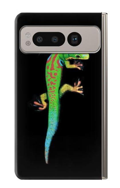 W0125 Green Madagascan Gecko Hülle Schutzhülle Taschen und Leder Flip für Google Pixel Fold