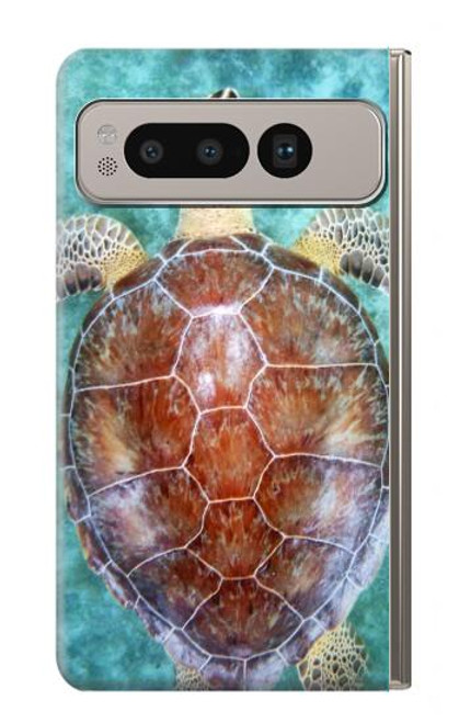 W1424 Sea Turtle Hülle Schutzhülle Taschen und Leder Flip für Google Pixel Fold