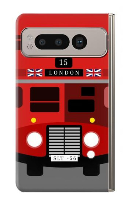 W2058 England British Double Decker Bus Hülle Schutzhülle Taschen und Leder Flip für Google Pixel Fold