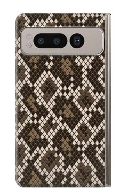 W3389 Seamless Snake Skin Pattern Graphic Hülle Schutzhülle Taschen und Leder Flip für Google Pixel Fold