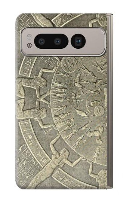 W3396 Dendera Zodiac Ancient Egypt Hülle Schutzhülle Taschen und Leder Flip für Google Pixel Fold