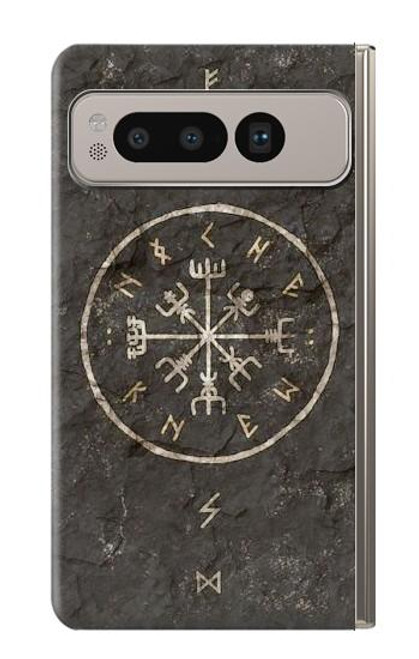 W3413 Norse Ancient Viking Symbol Hülle Schutzhülle Taschen und Leder Flip für Google Pixel Fold