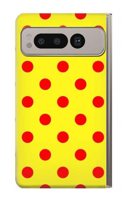 W3526 Red Spot Polka Dot Hülle Schutzhülle Taschen und Leder Flip für Google Pixel Fold