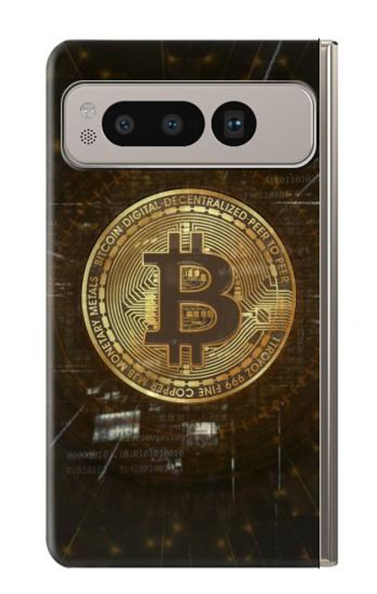 W3798 Cryptocurrency Bitcoin Hülle Schutzhülle Taschen und Leder Flip für Google Pixel Fold