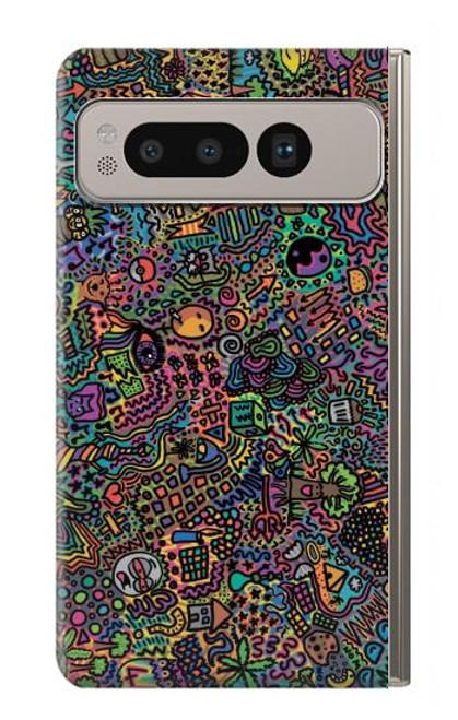 W3815 Psychedelic Art Hülle Schutzhülle Taschen und Leder Flip für Google Pixel Fold