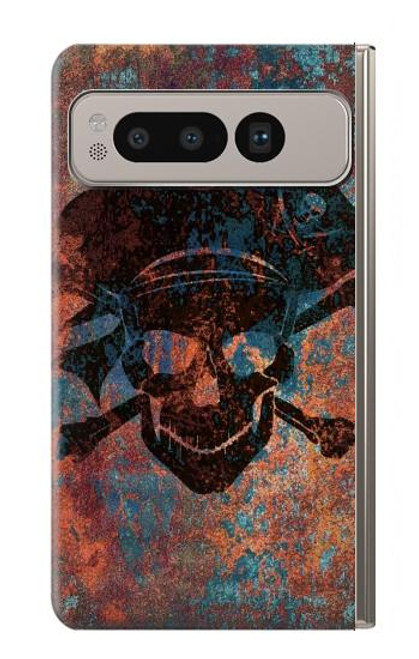 W3895 Pirate Skull Metal Hülle Schutzhülle Taschen und Leder Flip für Google Pixel Fold