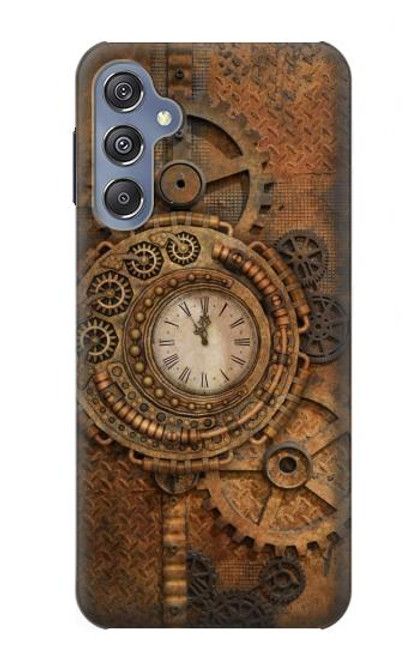 W3401 Clock Gear Steampunk Hülle Schutzhülle Taschen und Leder Flip für Samsung Galaxy M34 5G