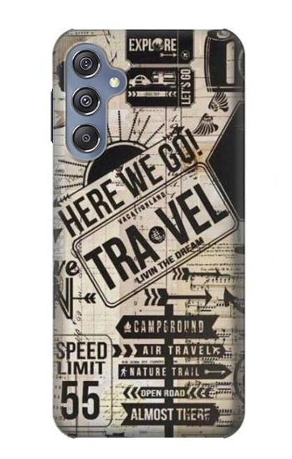 W3441 Vintage Travel Hülle Schutzhülle Taschen und Leder Flip für Samsung Galaxy M34 5G
