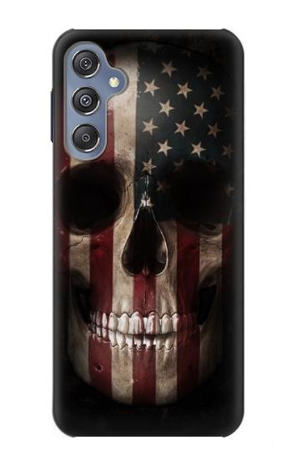 W3850 American Flag Skull Hülle Schutzhülle Taschen und Leder Flip für Samsung Galaxy M34 5G