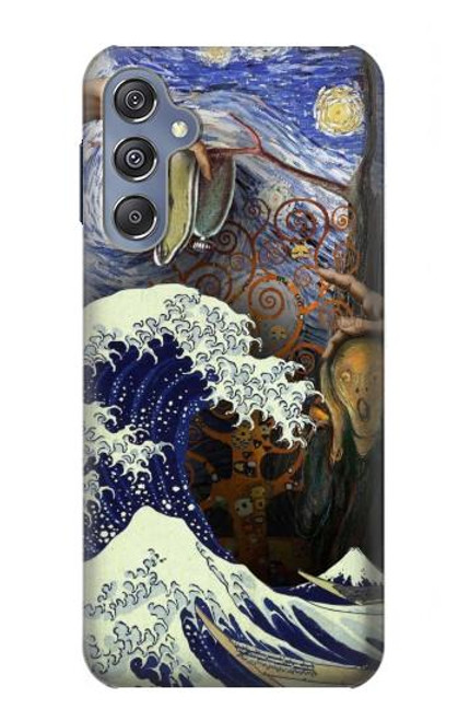 W3851 World of Art Van Gogh Hokusai Da Vinci Hülle Schutzhülle Taschen und Leder Flip für Samsung Galaxy M34 5G