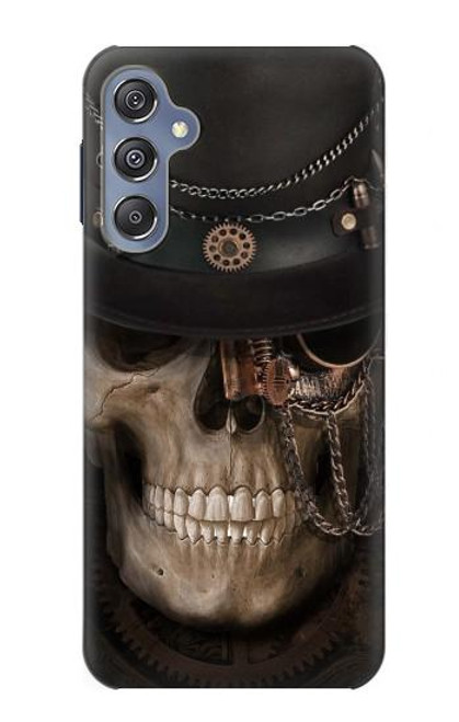 W3852 Steampunk Skull Hülle Schutzhülle Taschen und Leder Flip für Samsung Galaxy M34 5G