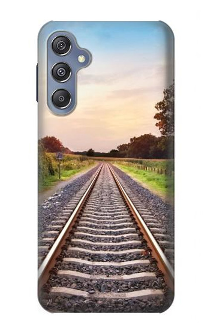 W3866 Railway Straight Train Track Hülle Schutzhülle Taschen und Leder Flip für Samsung Galaxy M34 5G