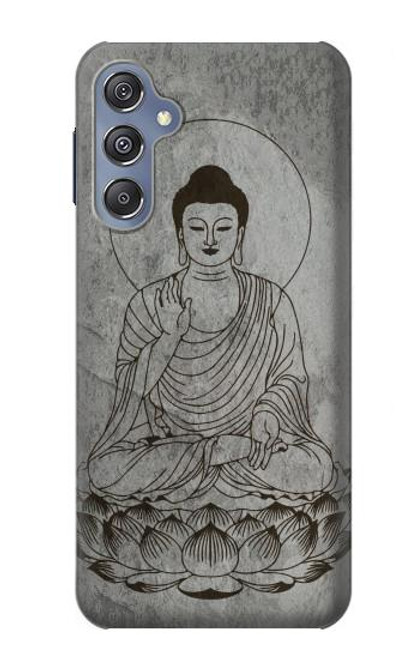 W3873 Buddha Line Art Hülle Schutzhülle Taschen und Leder Flip für Samsung Galaxy M34 5G