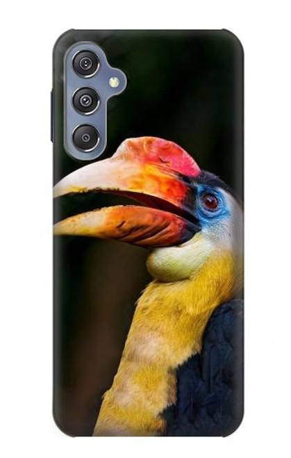 W3876 Colorful Hornbill Hülle Schutzhülle Taschen und Leder Flip für Samsung Galaxy M34 5G