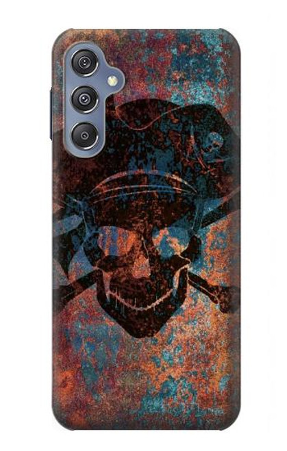 W3895 Pirate Skull Metal Hülle Schutzhülle Taschen und Leder Flip für Samsung Galaxy M34 5G