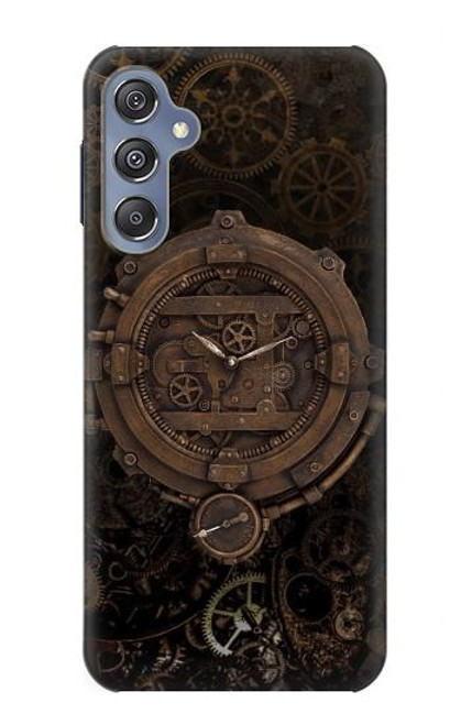 W3902 Steampunk Clock Gear Hülle Schutzhülle Taschen und Leder Flip für Samsung Galaxy M34 5G