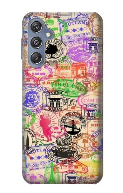 W3904 Travel Stamps Hülle Schutzhülle Taschen und Leder Flip für Samsung Galaxy M34 5G