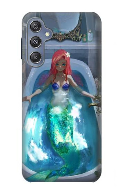 W3912 Cute Little Mermaid Aqua Spa Hülle Schutzhülle Taschen und Leder Flip für Samsung Galaxy M34 5G