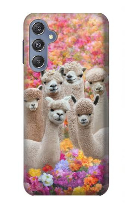 W3916 Alpaca Family Baby Alpaca Hülle Schutzhülle Taschen und Leder Flip für Samsung Galaxy M34 5G