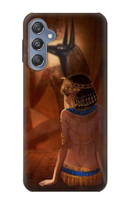 W3919 Egyptian Queen Cleopatra Anubis Hülle Schutzhülle Taschen und Leder Flip für Samsung Galaxy M34 5G