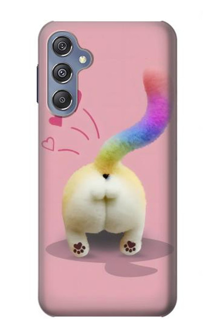 W3923 Cat Bottom Rainbow Tail Hülle Schutzhülle Taschen und Leder Flip für Samsung Galaxy M34 5G