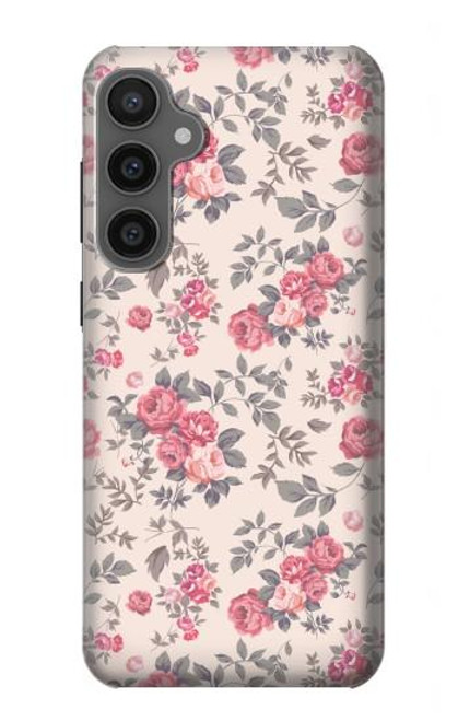 W3095 Vintage Rose Pattern Hülle Schutzhülle Taschen und Leder Flip für Samsung Galaxy S23 FE