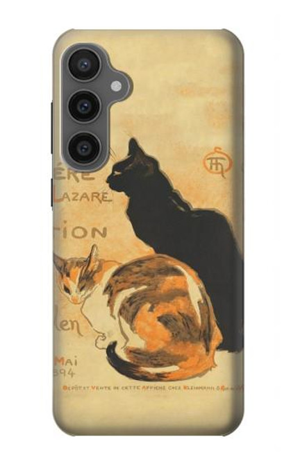 W3229 Vintage Cat Poster Hülle Schutzhülle Taschen und Leder Flip für Samsung Galaxy S23 FE